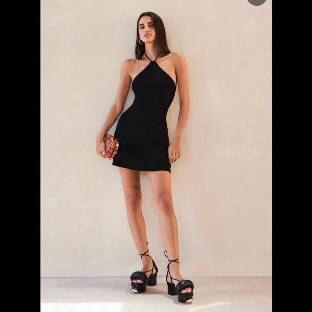 Cult Gaia Leslie Knit Dress S Black NWT